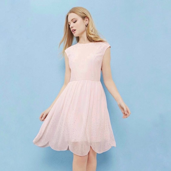 Ted Baker London Dresses & Skirts - Ted Baker Pink VIENNE Rhinestone Scallop Hem Dress